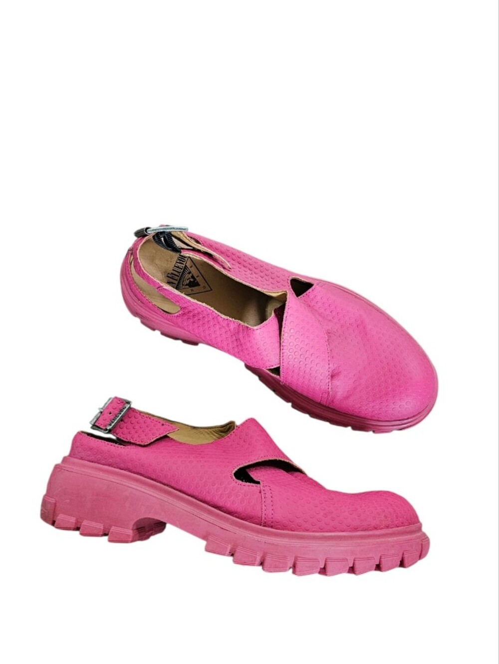 John Fluevog Women's Bright Pink Lug-Sole Sandals